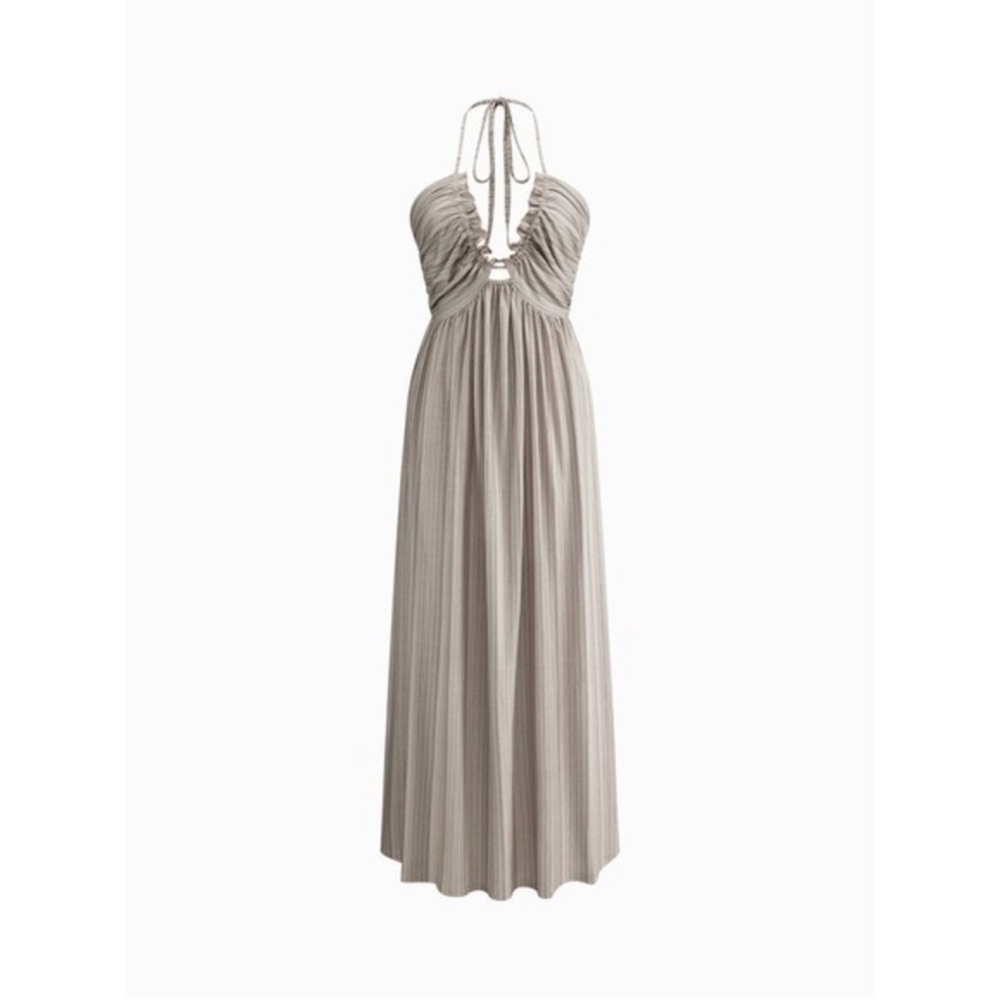 Commense Striped Maxi Dress Tie Back Sleeveless Casual Sundress Dress size M - Picture 5 of 5